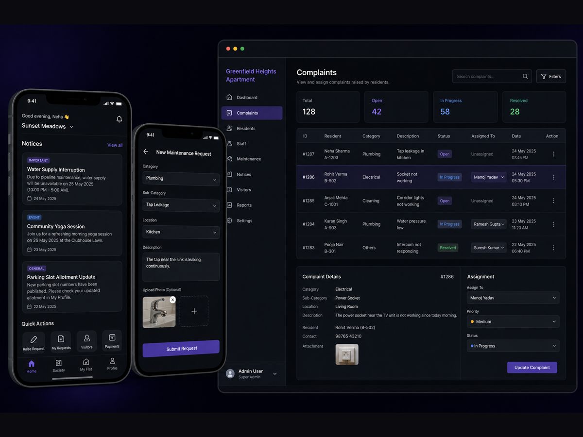 Resident App mobile and admin surfaces